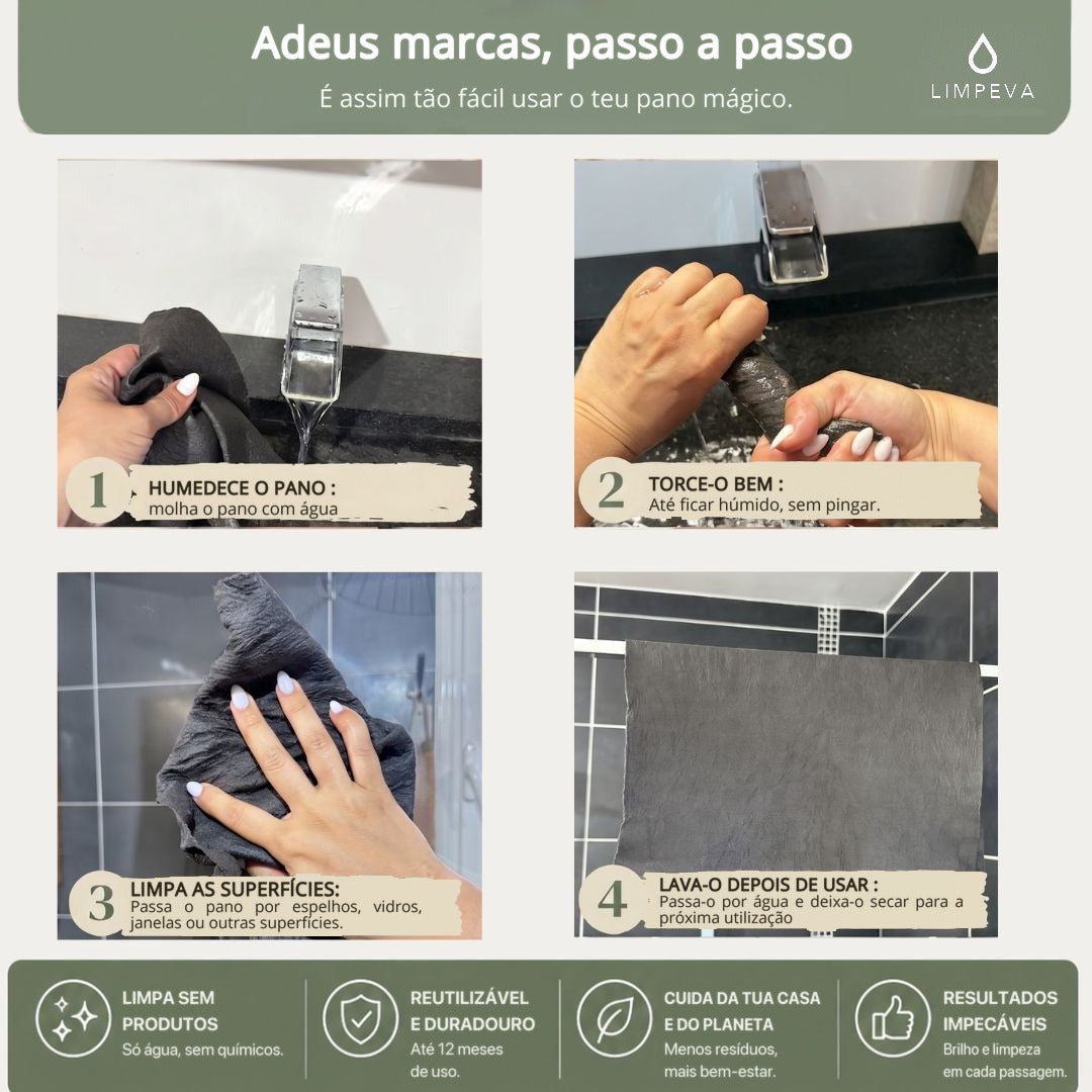 Como usar o pano mágico LIMPEVA, passo a passo